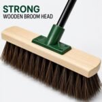 LSC 12'' Outdoor Broom with 140cm Strong Handle Heavy Duty Bassine Yard Broom Stiff Bristle Garden Brush for Sweeping Patios Driveways Decking Paths Garages & Outdoor Areas