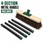 LSC 12'' Outdoor Broom with 140cm Strong Handle Heavy Duty Bassine Yard Broom Stiff Bristle Garden Brush for Sweeping Patios Driveways Decking Paths Garages & Outdoor Areas