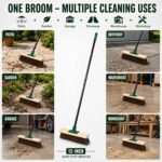 LSC 12'' Outdoor Broom with 140cm Strong Handle Heavy Duty Bassine Yard Broom Stiff Bristle Garden Brush for Sweeping Patios Driveways Decking Paths Garages & Outdoor Areas
