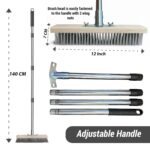 LSC Wire Broom Heavy Duty Outdoor Brush Stiff Bristles Garden Patio 12 inch