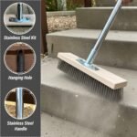 LSC Wire Broom Heavy Duty Outdoor Brush Stiff Bristles Garden Patio 12 inch