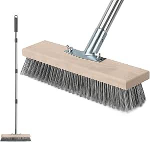 LSC Wire Broom Heavy Duty Outdoor Brush Stiff Bristles Garden Patio 12 inch