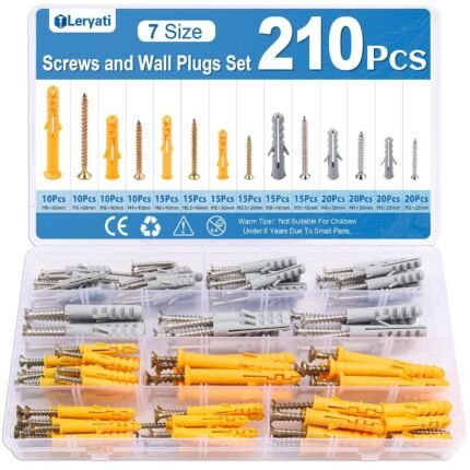 / M6 / M8 Screws and Wall Plugs Set, 210Pcs Wall Plugs and Screw