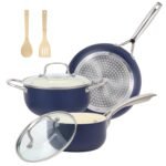 MELENTA Pots and Pans Set Non Stick, 7 Piece Induction Hob Pan Set