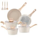 MELENTA Pots and Pans Set Non Stick, Induction Hob Pan Set, Saucepan Set