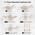 MELENTA Pots and Pans Set Non Stick, Induction Hob Pan Set, Saucepan Set
