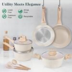 MELENTA Pots and Pans Set Non Stick, Induction Hob Pan Set, Saucepan Set