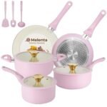 MELENTA Pots and Pans Set Non Stick, Induction Hob Pan Set, Saucepan Set