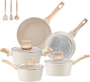 MELENTA Pots and Pans Set Non Stick, Induction Hob Pan Set, Saucepan Set