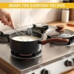 Non-Stick Granite 8 Pcs Cooking Pots and Pans Set Nonstick Cookware Induction Hob pan Set with 20cm, 28cm Frying Pan Set and 20cm,18cm & 16cm Saucepan Set with Lids