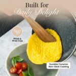 Non-Stick Pots and Pans Set – Granite Cookware, Induction Hob Saucepan Set with Lids, Frying Pan Set Oven-Safe PFOS, PFOA Free – Nuovva