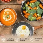 Non-Stick Pots and Pans Set – Granite Cookware, Induction Hob Saucepan Set with Lids, Frying Pan Set Oven-Safe PFOS, PFOA Free – Nuovva