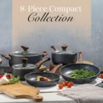 Non-Stick Pots and Pans Set – Granite Cookware, Induction Hob Saucepan Set with Lids, Frying Pan Set Oven-Safe PFOS, PFOA Free – Nuovva