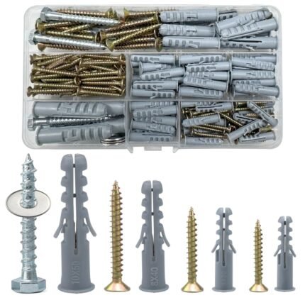 Pcs Screws And Wall Plugs Set,Anchor Bolts Assorted,Heavy Duty Rawlplug