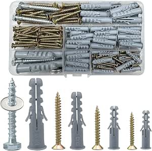Pcs Screws And Wall Plugs Set,Anchor Bolts Assorted,Heavy Duty Rawlplug