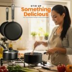 Set of 8 Non-Stick Pots and Pans Cookware Suitable for Induction Hob with 20cm, 28cm Frying Pans and 16cm, 18cm, 20cm Saucepans Set with Lids (Black)