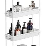 SOLEJAZZ Storage Trolley Cart Slim Rolling Cart Mobile Storage Shelving