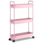 SOLEJAZZ Storage Trolley Cart Slim Rolling Cart Mobile Storage Shelving