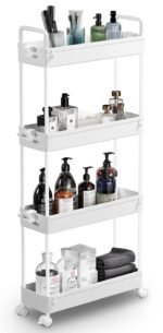 SOLEJAZZ Storage Trolley Cart Slim Rolling Cart Mobile Storage Shelving