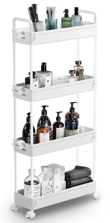 SOLEJAZZ Storage Trolley Cart Slim Rolling Cart Mobile Storage Shelving