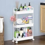 SOLEJAZZ Storage Trolley Cart Slim Rolling Cart Mobile Storage Shelving