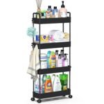 SOLEJAZZ Storage Trolley Cart Slim Rolling Cart Mobile Storage Shelving