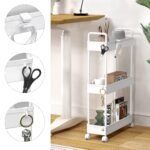 SOLEJAZZ Storage Trolley Cart Slim Rolling Cart Mobile Storage Shelving