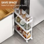 SOLEJAZZ Storage Trolley Cart Slim Rolling Cart Mobile Storage Shelving