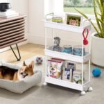 SOLEJAZZ Storage Trolley Cart Slim Rolling Cart Mobile Storage Shelving