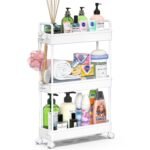 SOLEJAZZ Storage Trolley Cart Slim Rolling Cart Mobile Storage Shelving