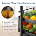 Storage Rack Kitchen Bathroom Rotating Vegetable Serving Bath Trolley Cart Shelf | Kitchen Rotating Vegetable Rack