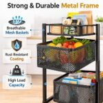 Storage Rack Kitchen Bathroom Rotating Vegetable Serving Bath Trolley Cart Shelf | Kitchen Rotating Vegetable Rack