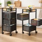 Storage Rack Kitchen Bathroom Rotating Vegetable Serving Bath Trolley Cart Shelf | Kitchen Rotating Vegetable Rack