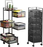 Storage Rack Kitchen Bathroom Rotating Vegetable Serving Bath Trolley Cart Shelf | Kitchen Rotating Vegetable Rack
