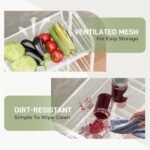 WELDUN 3-Tier Storage Trolley, Meatl Rolling Cart, Mesh Storage Cart White