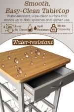 White Wooden 2 & 3 Tier Rolling Kitchen Trolley Basket Organiser Cabinet Cart (3 Basket + 1 Wine Rack)