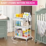 Yeabett 3 Tier Storage Trolley on Wheels, Beauty Trolley with Drawer